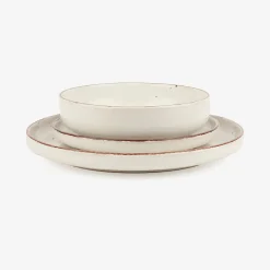 Vajilla de 12 piezas de cerámica beige Iria^Casa Viva Outlet