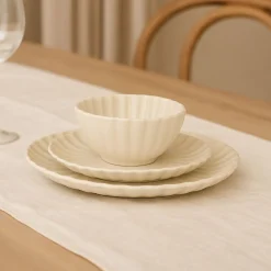 Vajilla de 12 piezas de cerámica marfil Varena^Casa Viva Best