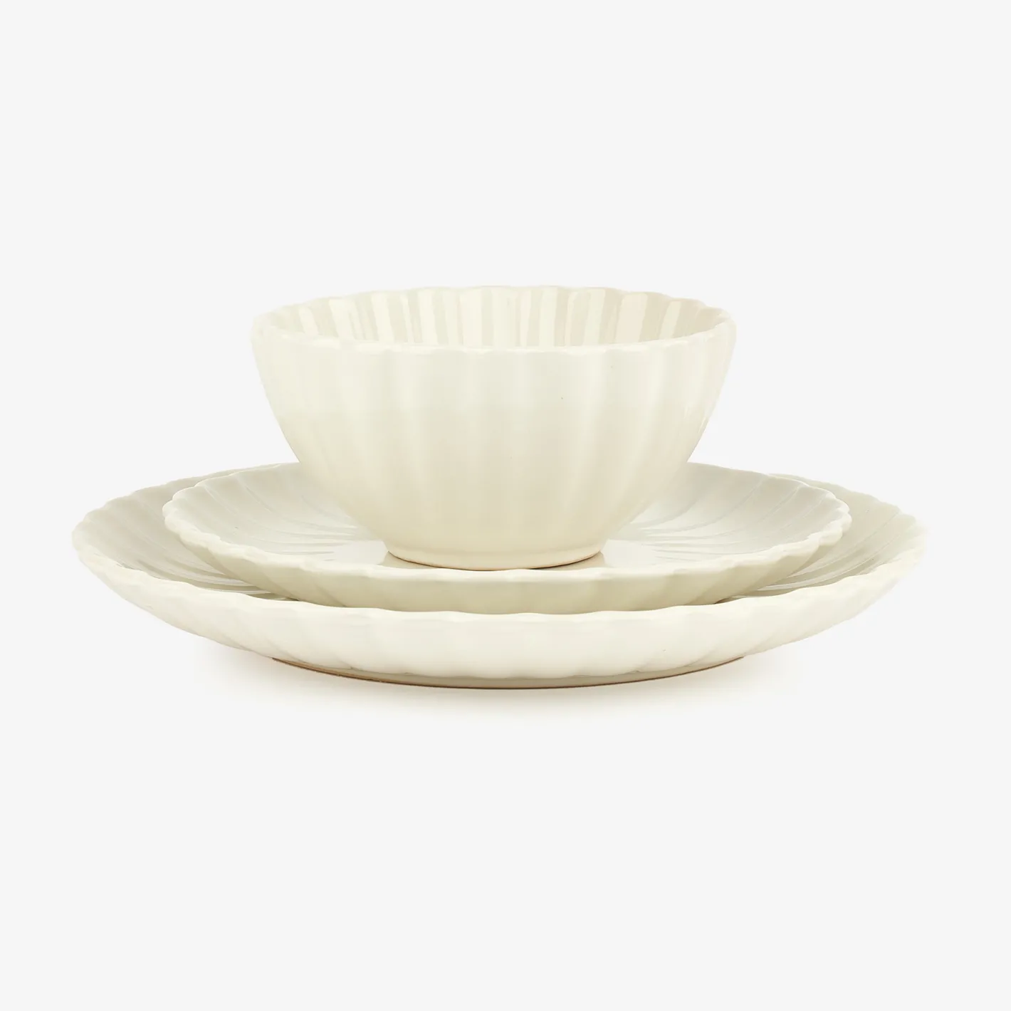 Vajilla de 12 piezas de cerámica marfil Varena^Casa Viva Best