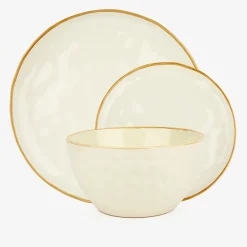 Vajilla de 12 piezas de cerámica marfil Albero^Casa Viva Outlet