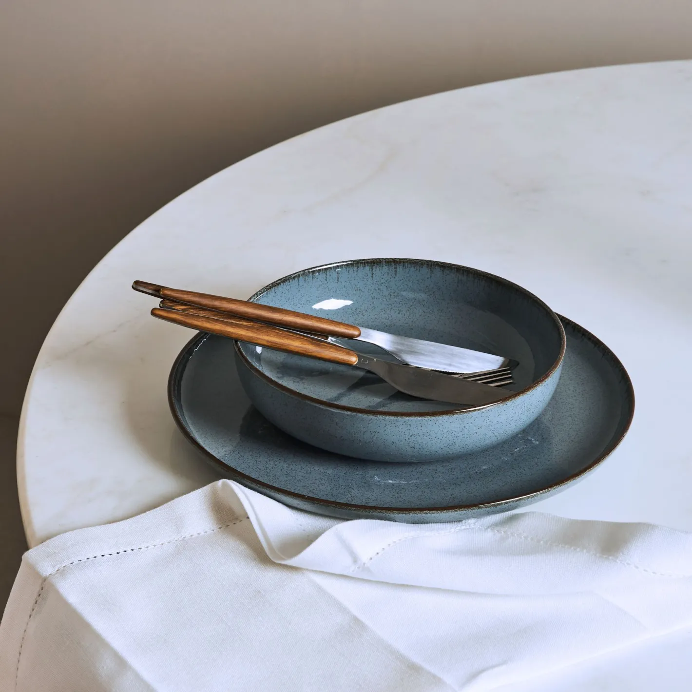 Vajilla de 12 piezas de porcelana azul Olite^Casa Viva Clearance