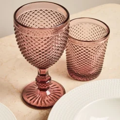 Vaso cristal rosa Diamante 30cl^Casa Viva