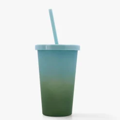 Vaso de plastico con pajita 47,5cl Tera^Casa Viva Discount