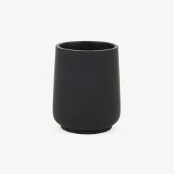 Vaso portacepillos de poliresina negro Carbon Ø8x10cm^Casa Viva