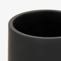Vaso portacepillos de poliresina negro Carbon Ø8x10cm^Casa Viva