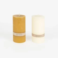 Vela decorativa cilindro crema Kanea Ø7x14cm^Casa Viva