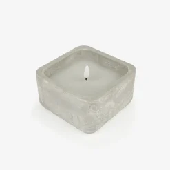 Vela LED en tarro de hormigón gris 13x13x7cm^Casa Viva New