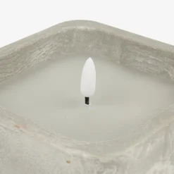 Vela LED en tarro de hormigón gris 13x13x7cm^Casa Viva New