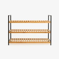 Zapatero de bambú con 3 estantes Kabil 70x33x48cm^Casa Viva New